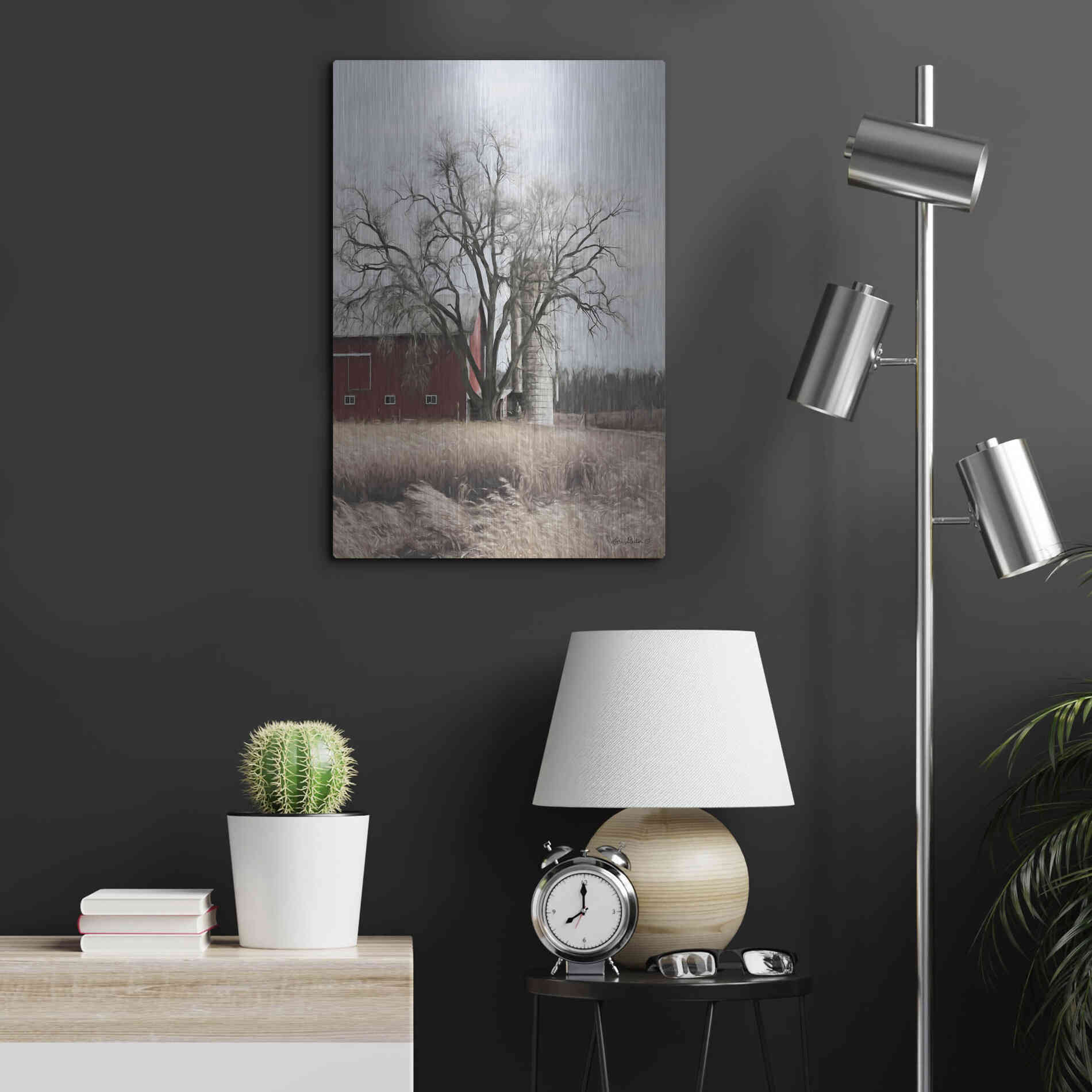 Luxe Metal Art 'Painted Silo' by Lori Deiter, Metal Wall Art,16x24