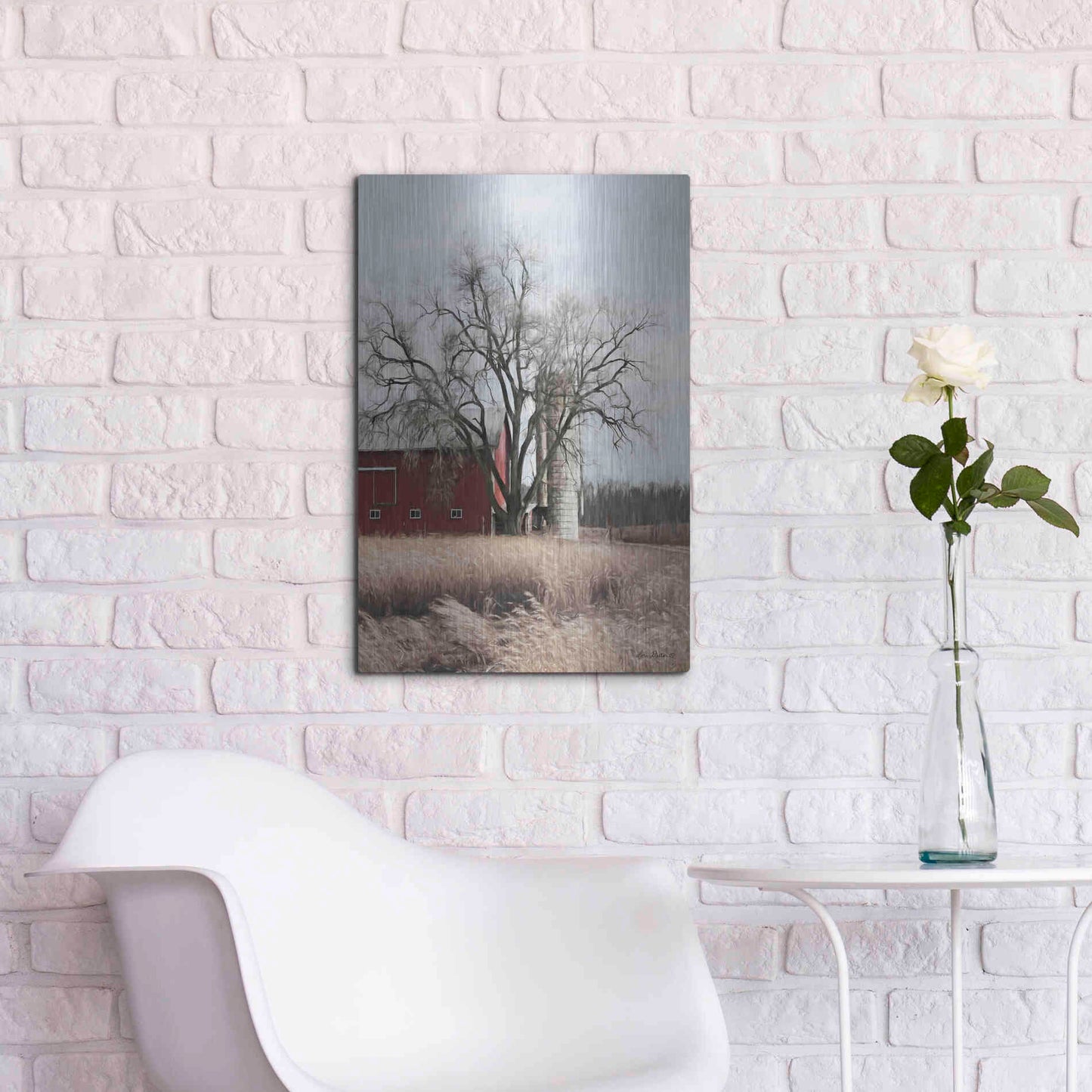 Luxe Metal Art 'Painted Silo' by Lori Deiter, Metal Wall Art,16x24