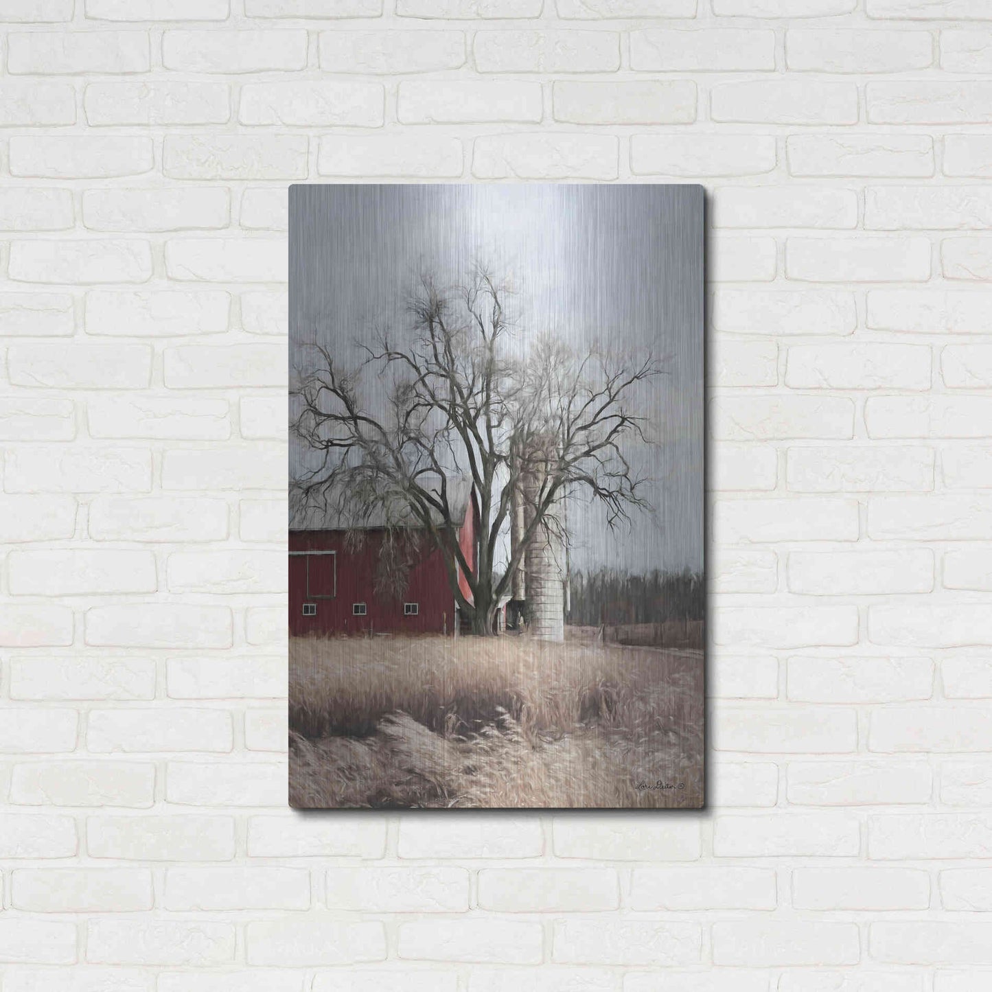 Luxe Metal Art 'Painted Silo' by Lori Deiter, Metal Wall Art,24x36