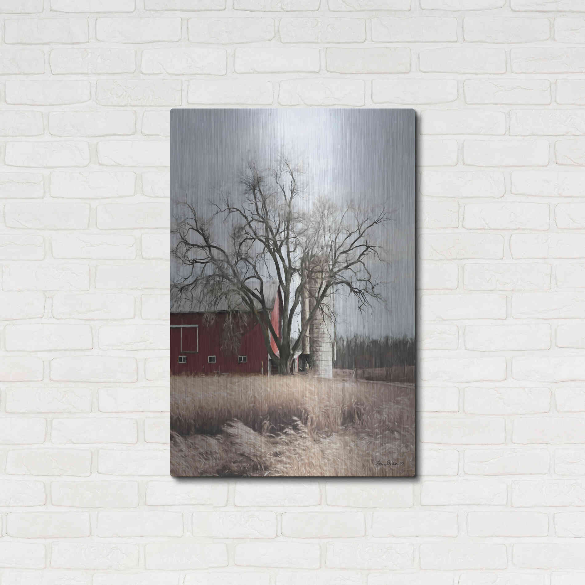 Luxe Metal Art 'Painted Silo' by Lori Deiter, Metal Wall Art,24x36
