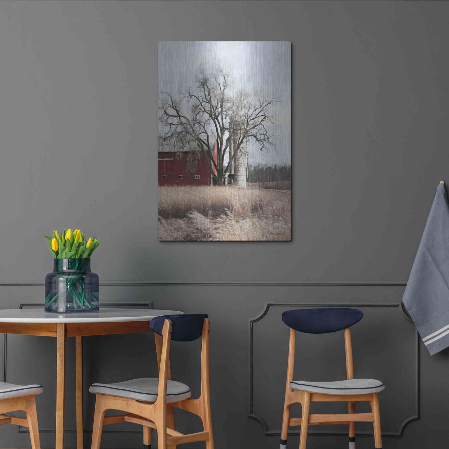 Luxe Metal Art 'Painted Silo' by Lori Deiter, Metal Wall Art,24x36