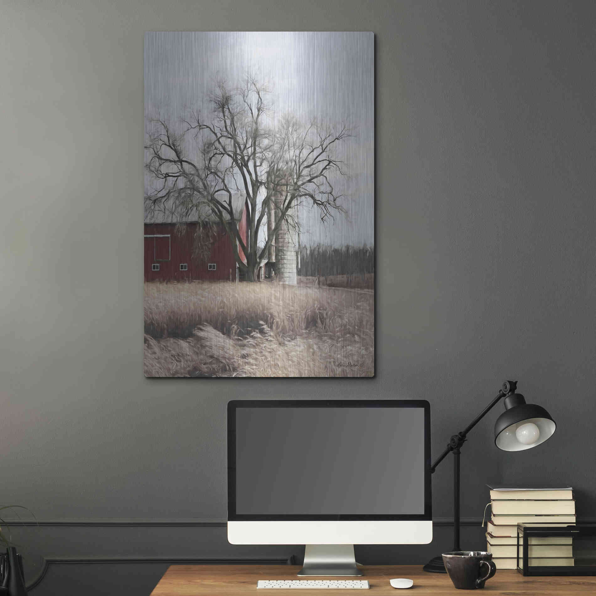 Luxe Metal Art 'Painted Silo' by Lori Deiter, Metal Wall Art,24x36