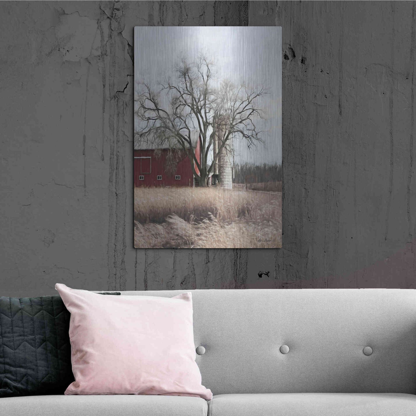 Luxe Metal Art 'Painted Silo' by Lori Deiter, Metal Wall Art,24x36