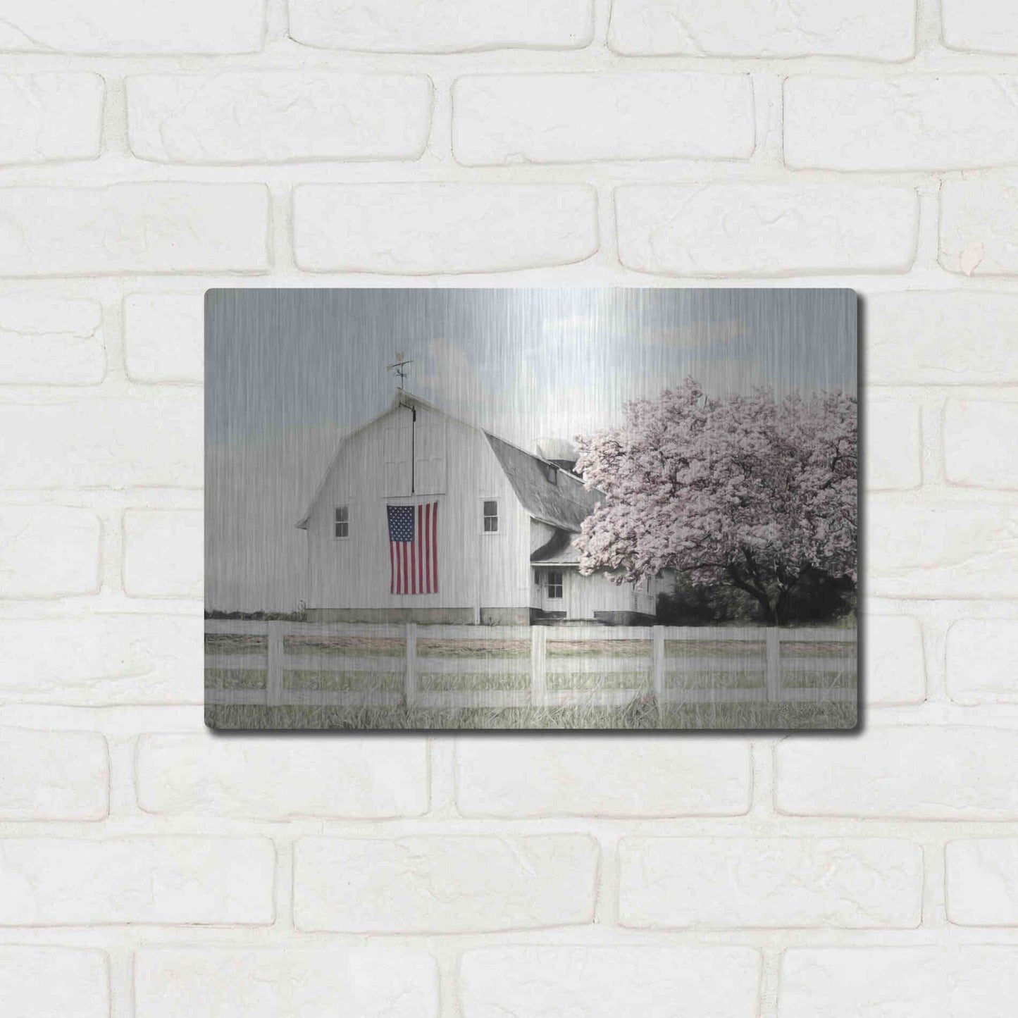 Luxe Metal Art 'Brownsville Patriot' by Lori Deiter, Metal Wall Art,16x12