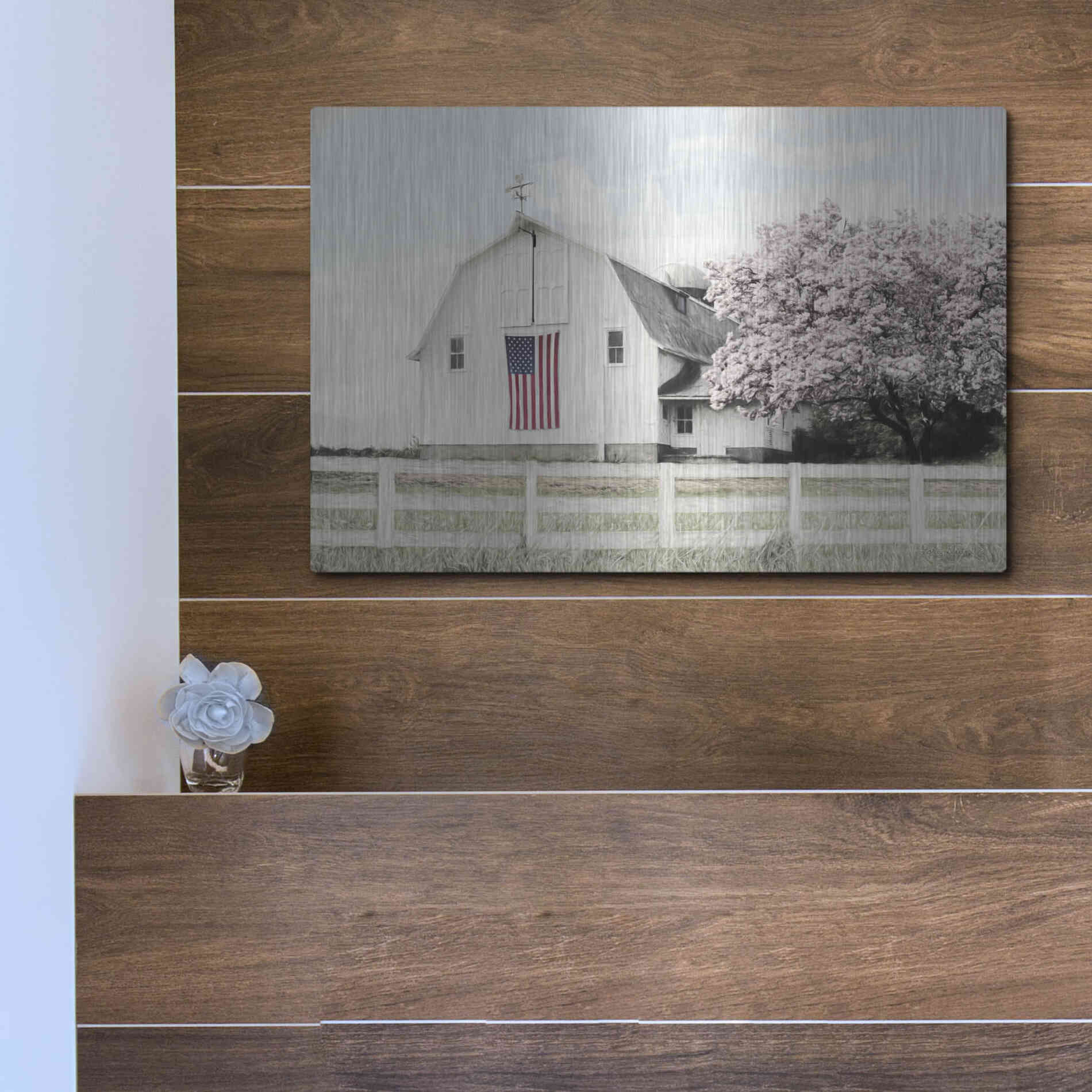 Luxe Metal Art 'Brownsville Patriot' by Lori Deiter, Metal Wall Art,16x12