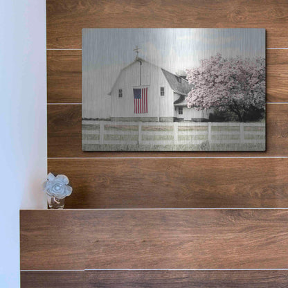 Luxe Metal Art 'Brownsville Patriot' by Lori Deiter, Metal Wall Art,16x12