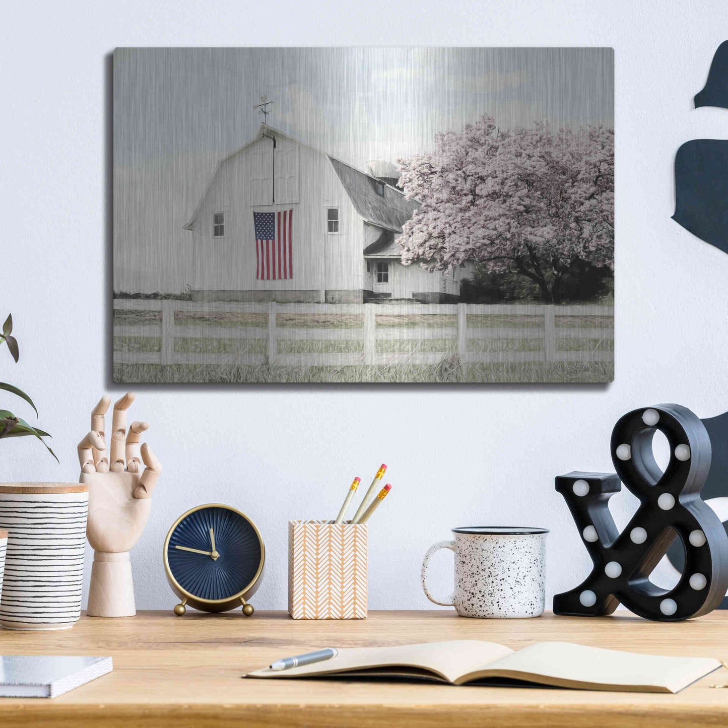 Luxe Metal Art 'Brownsville Patriot' by Lori Deiter, Metal Wall Art,16x12