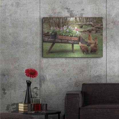 Luxe Metal Art 'Farmer's Flower Cart' by Lori Deiter, Metal Wall Art,36x24