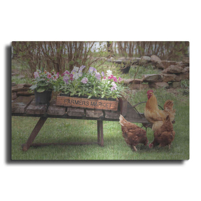 Luxe Metal Art 'Farmer's Flower Cart' by Lori Deiter, Metal Wall Art