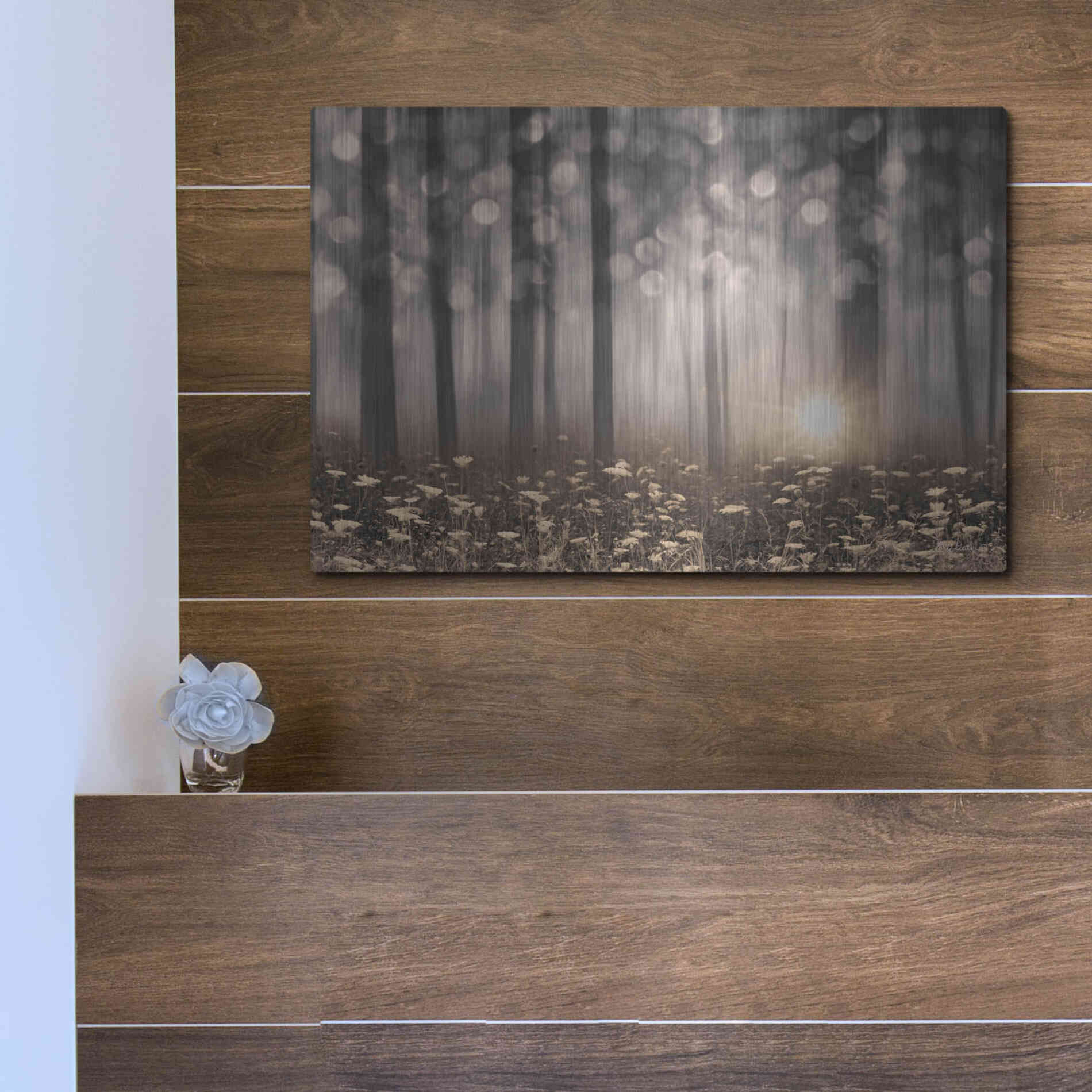 Luxe Metal Art 'Enchanted Morning' by Lori Deiter, Metal Wall Art,16x12