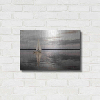 Luxe Metal Art 'Sail Away Sailboat' by Lori Deiter, Metal Wall Art,24x16