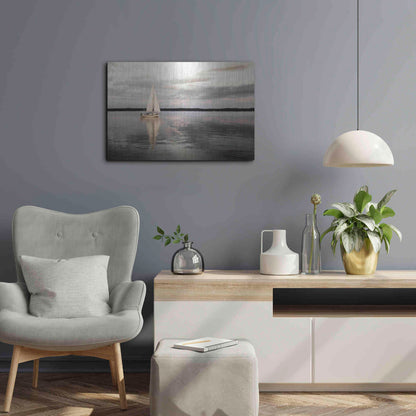 Luxe Metal Art 'Sail Away Sailboat' by Lori Deiter, Metal Wall Art,24x16