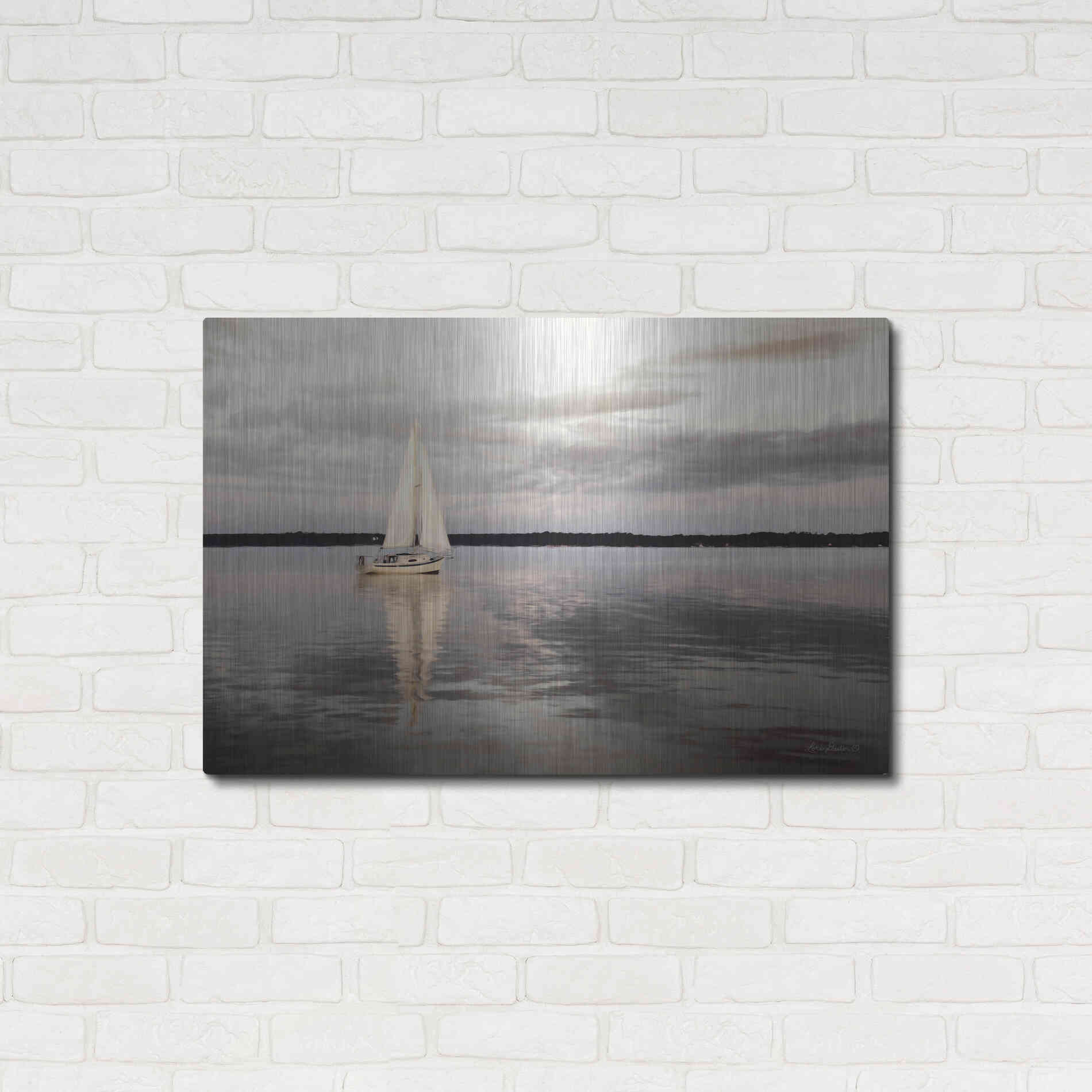 Luxe Metal Art 'Sail Away Sailboat' by Lori Deiter, Metal Wall Art,36x24
