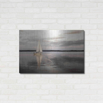 Luxe Metal Art 'Sail Away Sailboat' by Lori Deiter, Metal Wall Art,36x24