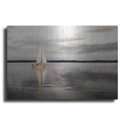 Luxe Metal Art 'Sail Away Sailboat' by Lori Deiter, Metal Wall Art