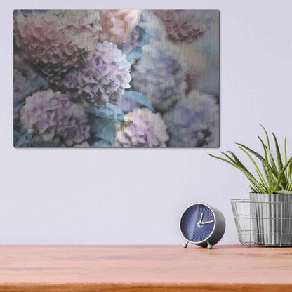 Luxe Metal Art 'Hydrangeas Abstract' by Lori Deiter, Metal Wall Art,16x12