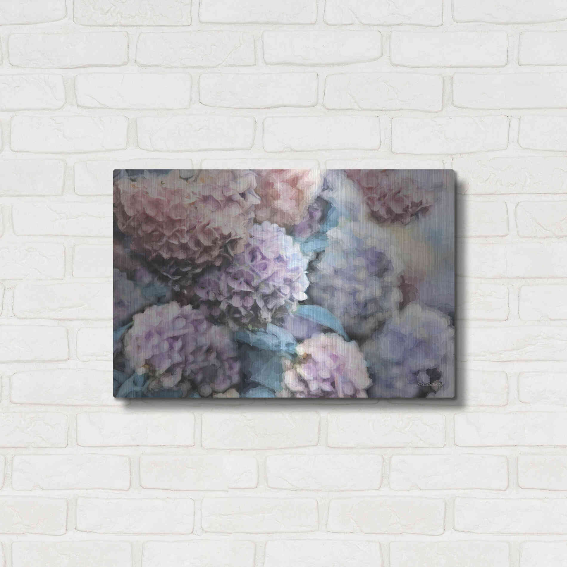 Luxe Metal Art 'Hydrangeas Abstract' by Lori Deiter, Metal Wall Art,24x16