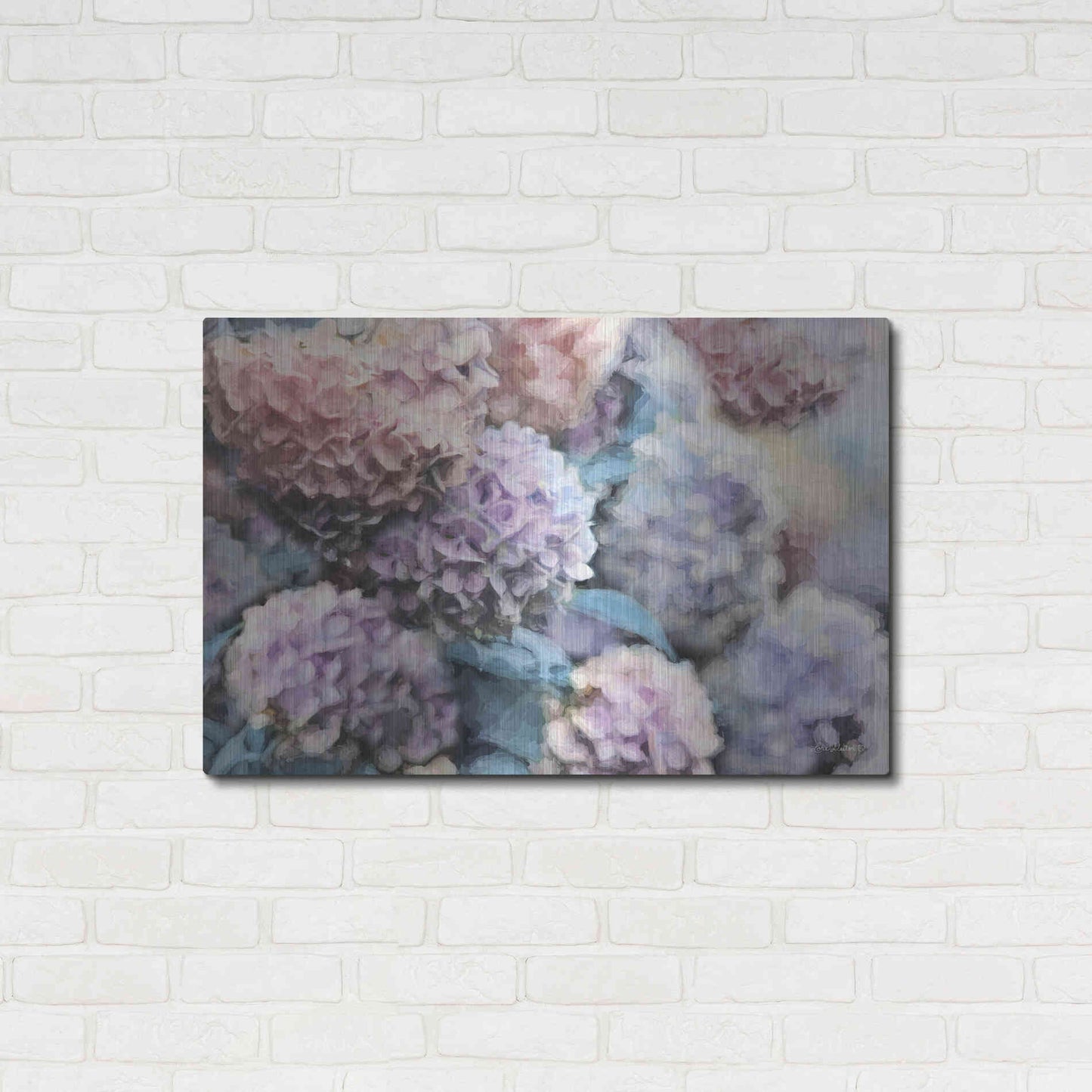 Luxe Metal Art 'Hydrangeas Abstract' by Lori Deiter, Metal Wall Art,36x24