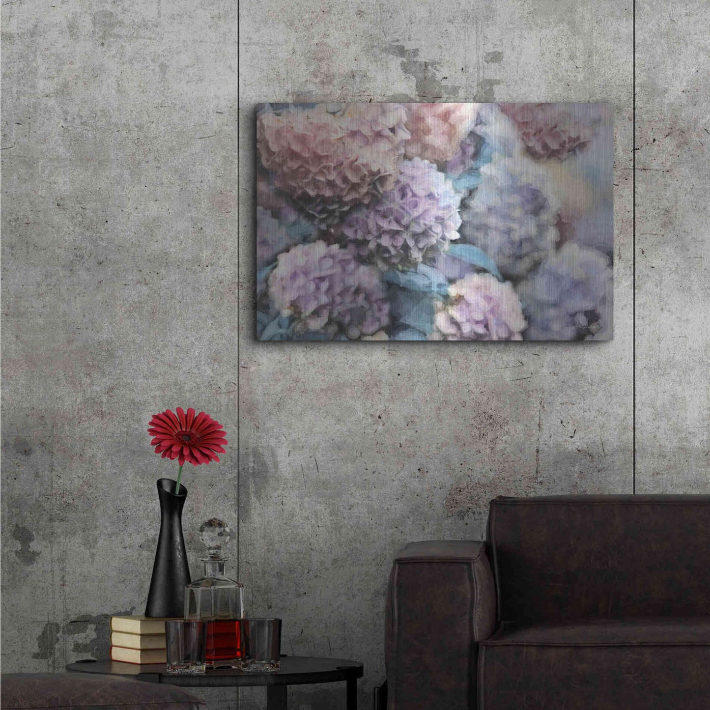 Luxe Metal Art 'Hydrangeas Abstract' by Lori Deiter, Metal Wall Art,36x24