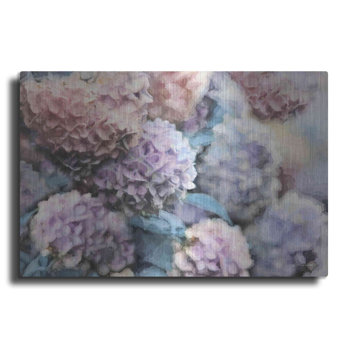 Luxe Metal Art 'Hydrangeas Abstract' by Lori Deiter, Metal Wall Art