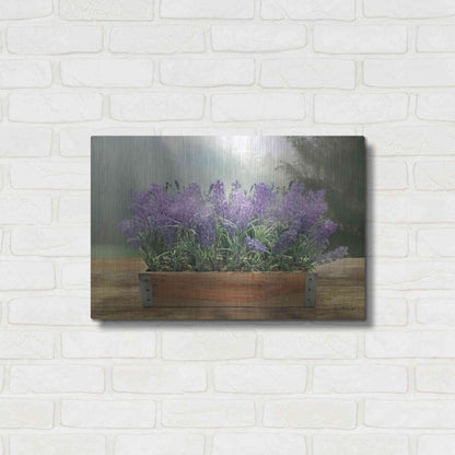 Luxe Metal Art 'Lavender Planter' by Lori Deiter, Metal Wall Art,24x16