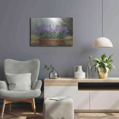 Luxe Metal Art 'Lavender Planter' by Lori Deiter, Metal Wall Art,24x16