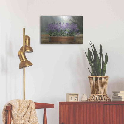 Luxe Metal Art 'Lavender Planter' by Lori Deiter, Metal Wall Art,24x16