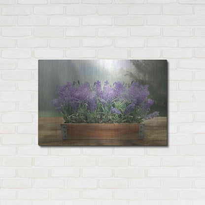 Luxe Metal Art 'Lavender Planter' by Lori Deiter, Metal Wall Art,36x24