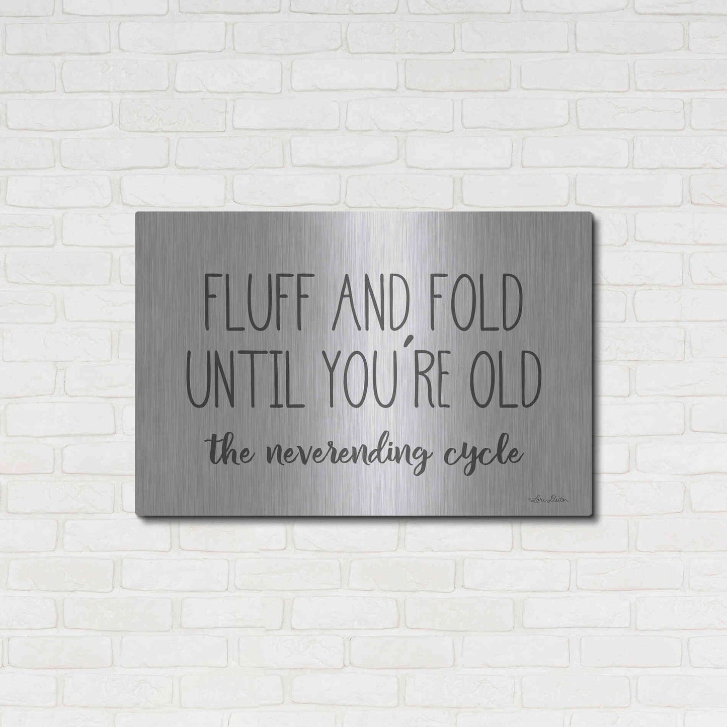 Luxe Metal Art 'Fluff and Fold' by Lori Deiter, Metal Wall Art,36x24