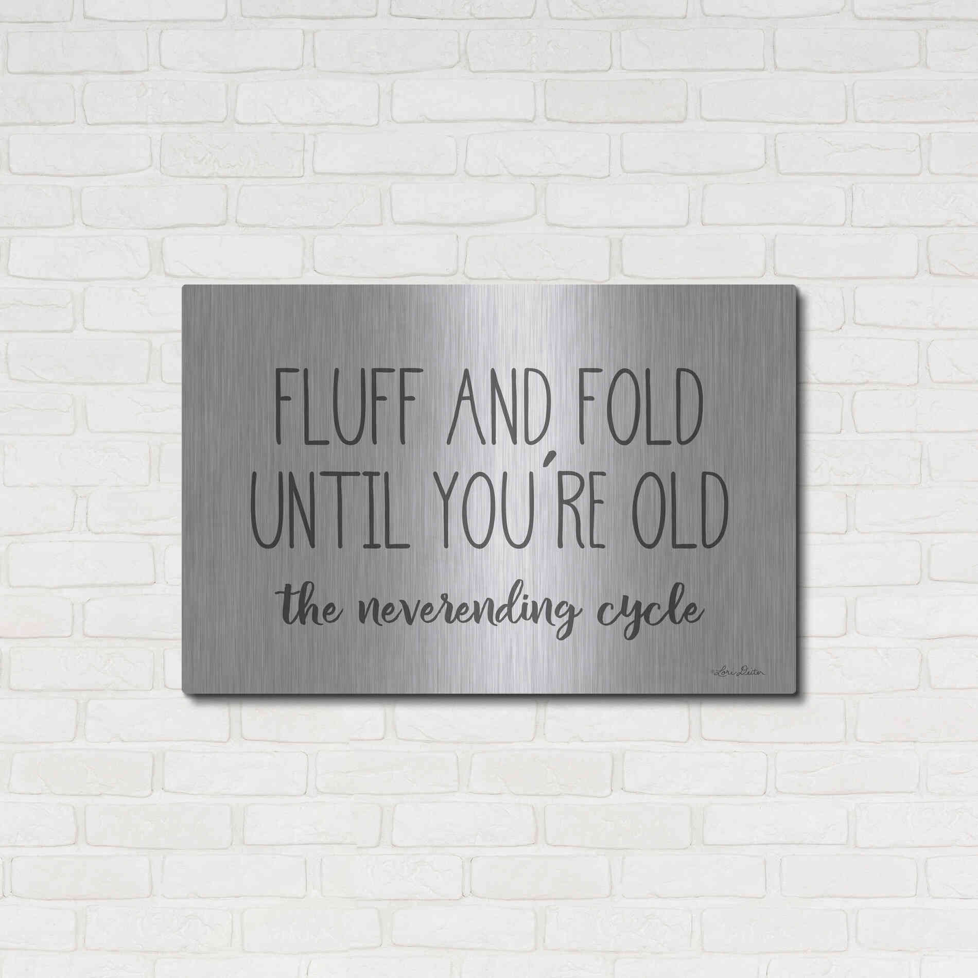 Luxe Metal Art 'Fluff and Fold' by Lori Deiter, Metal Wall Art,36x24