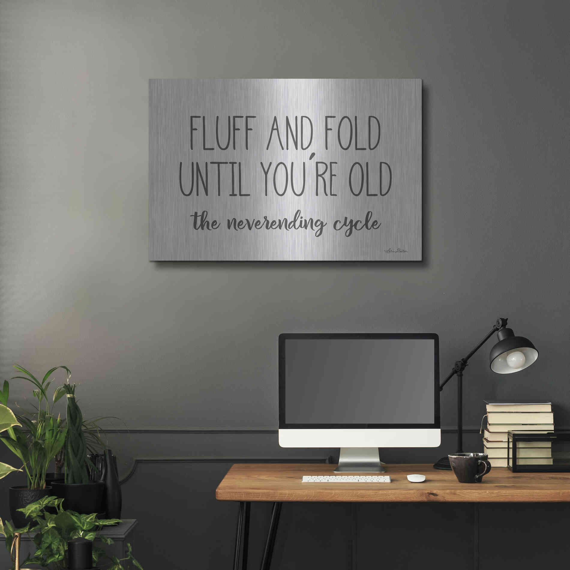 Luxe Metal Art 'Fluff and Fold' by Lori Deiter, Metal Wall Art,36x24
