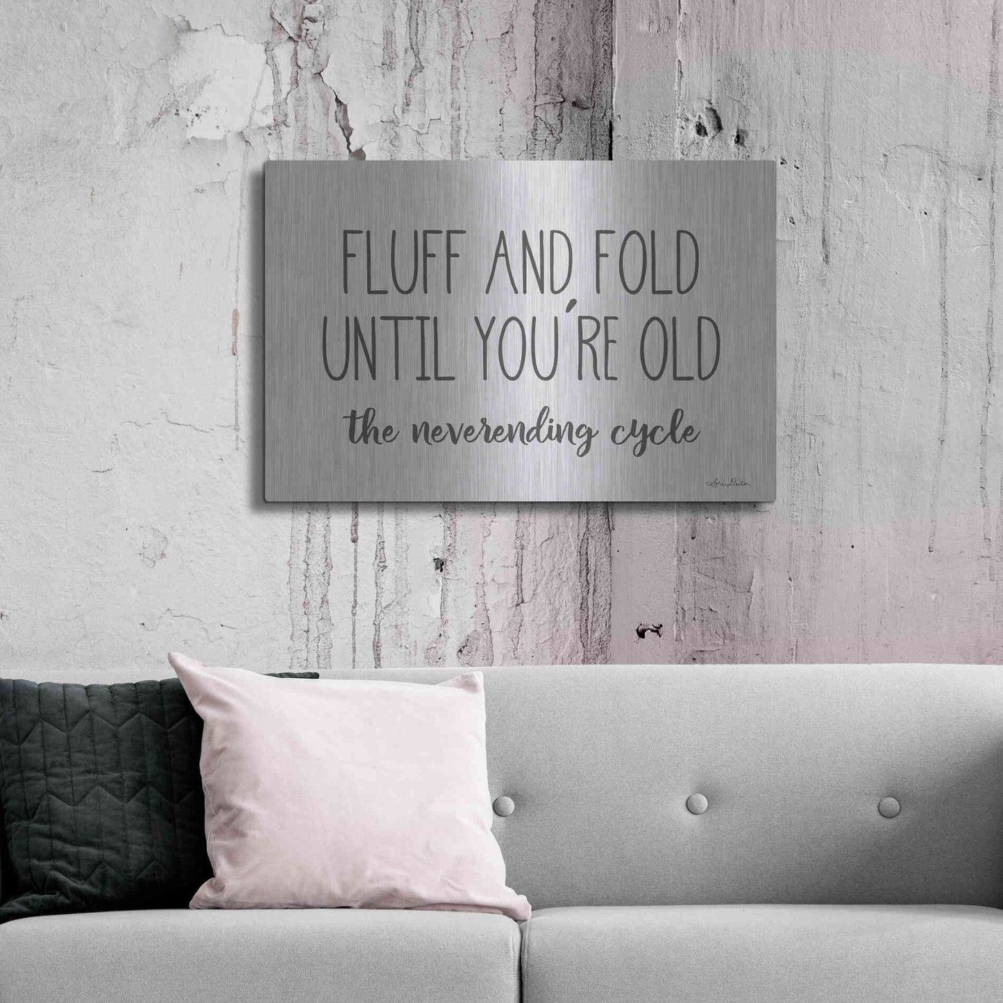 Luxe Metal Art 'Fluff and Fold' by Lori Deiter, Metal Wall Art,36x24