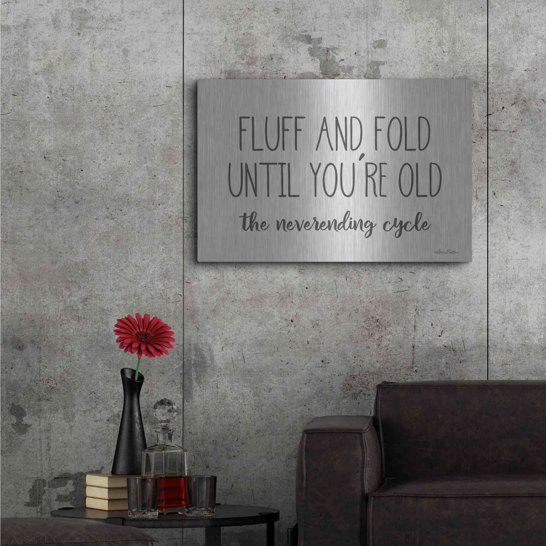Luxe Metal Art 'Fluff and Fold' by Lori Deiter, Metal Wall Art,36x24