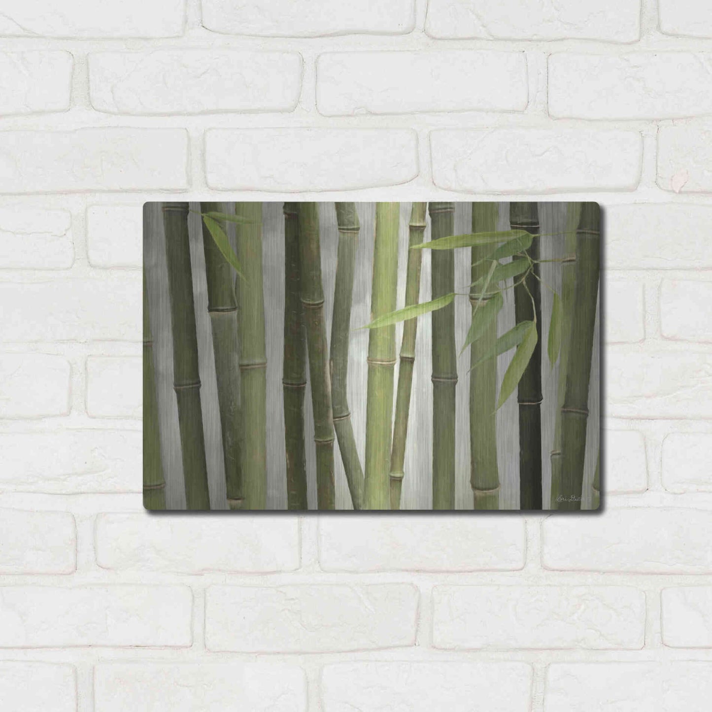 Luxe Metal Art 'Backlit Bamboo I' by Lori Deiter, Metal Wall Art,16x12