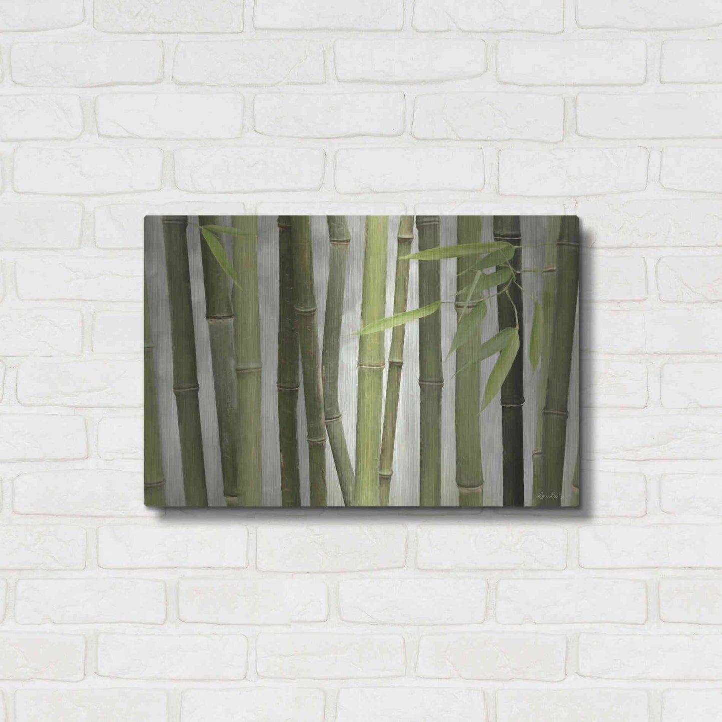 Luxe Metal Art 'Backlit Bamboo I' by Lori Deiter, Metal Wall Art,24x16