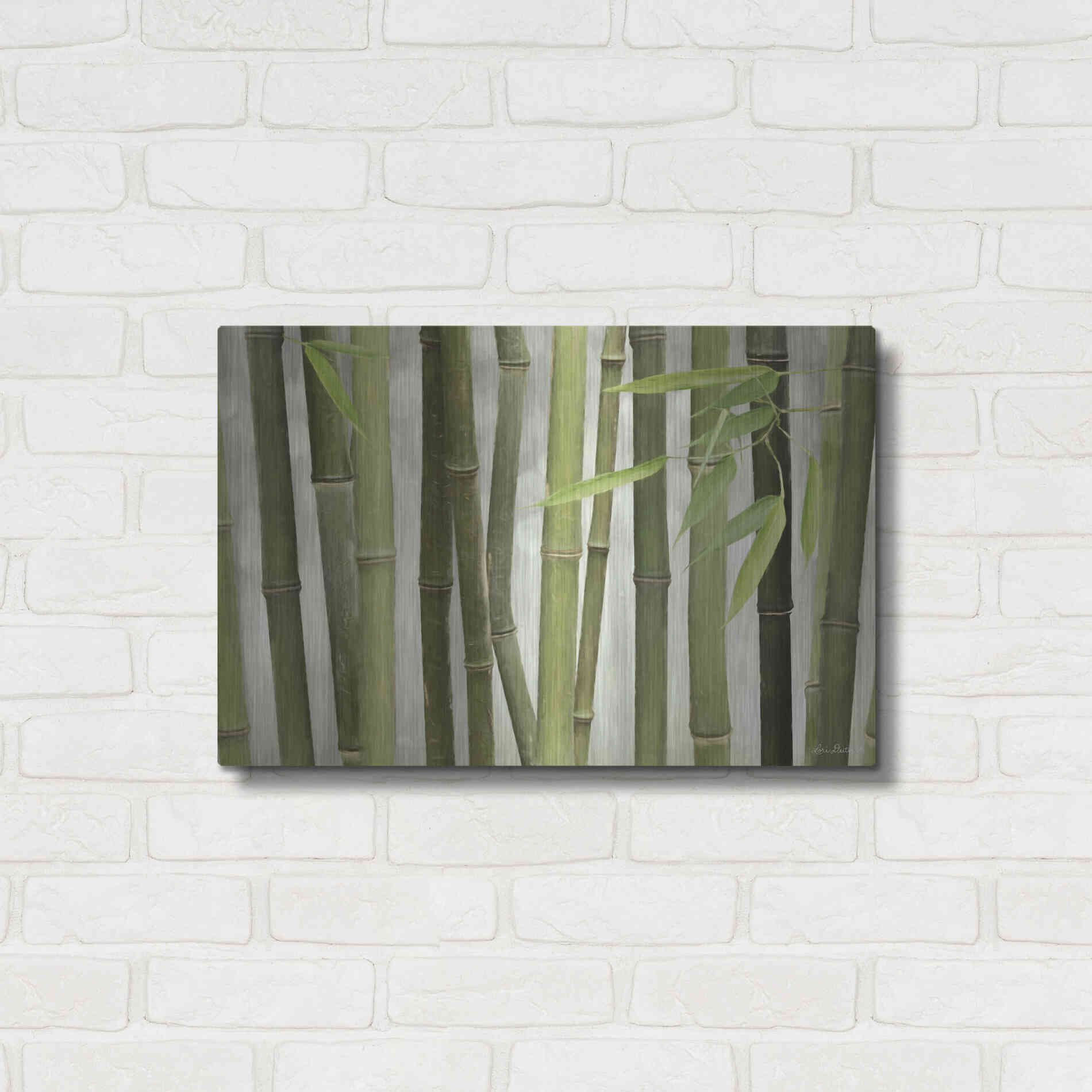 Luxe Metal Art 'Backlit Bamboo I' by Lori Deiter, Metal Wall Art,24x16