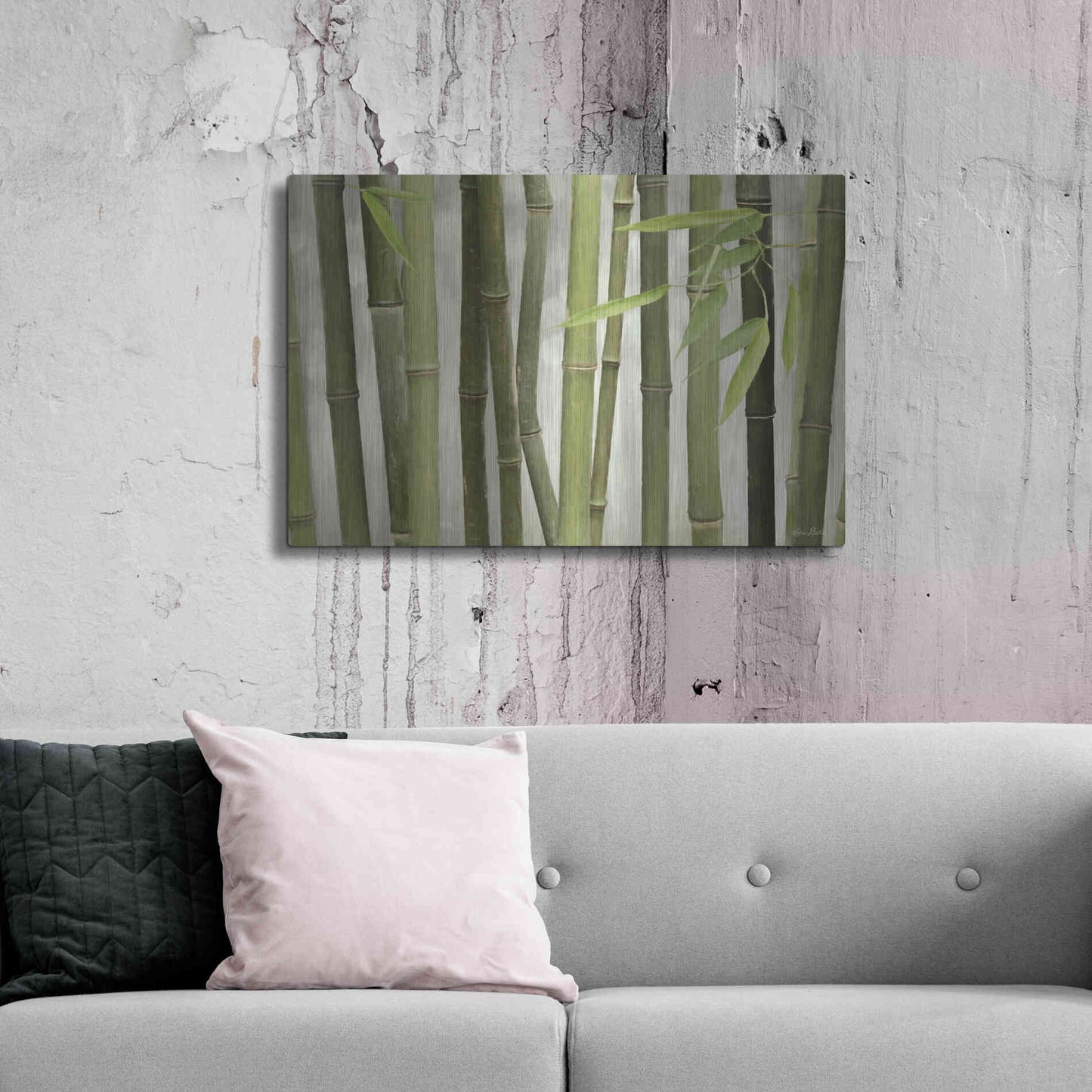 Luxe Metal Art 'Backlit Bamboo I' by Lori Deiter, Metal Wall Art,36x24