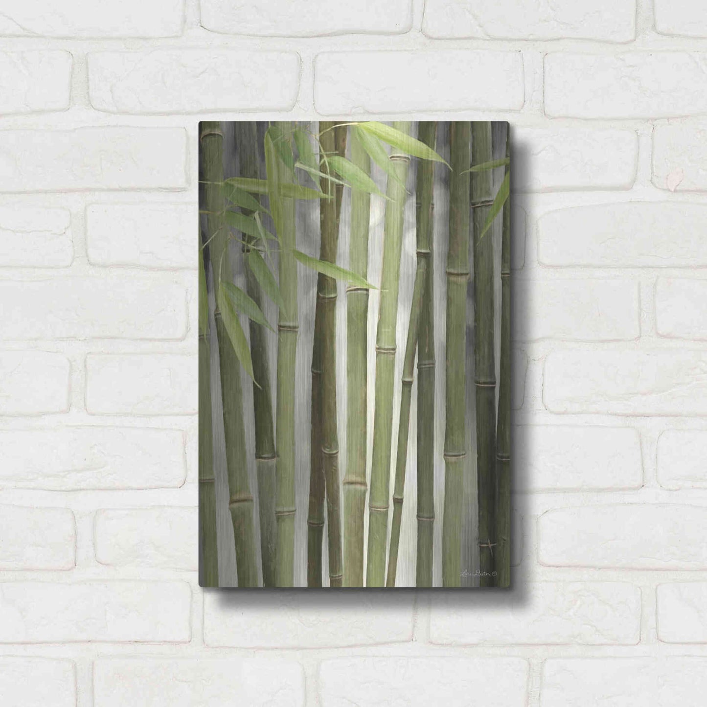 Luxe Metal Art 'Backlit Bamboo II' by Lori Deiter, Metal Wall Art,12x16