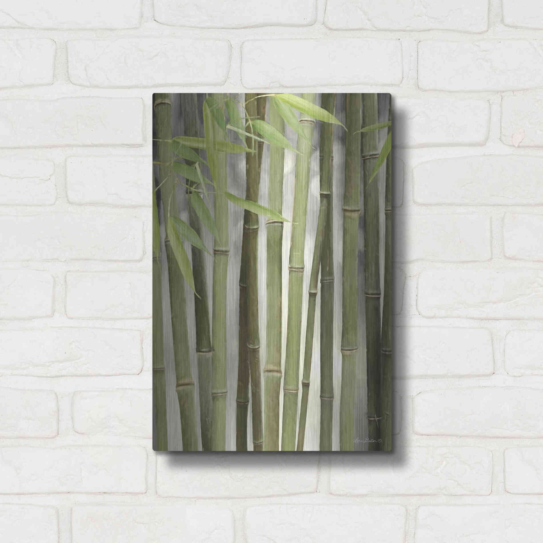 Luxe Metal Art 'Backlit Bamboo II' by Lori Deiter, Metal Wall Art,12x16