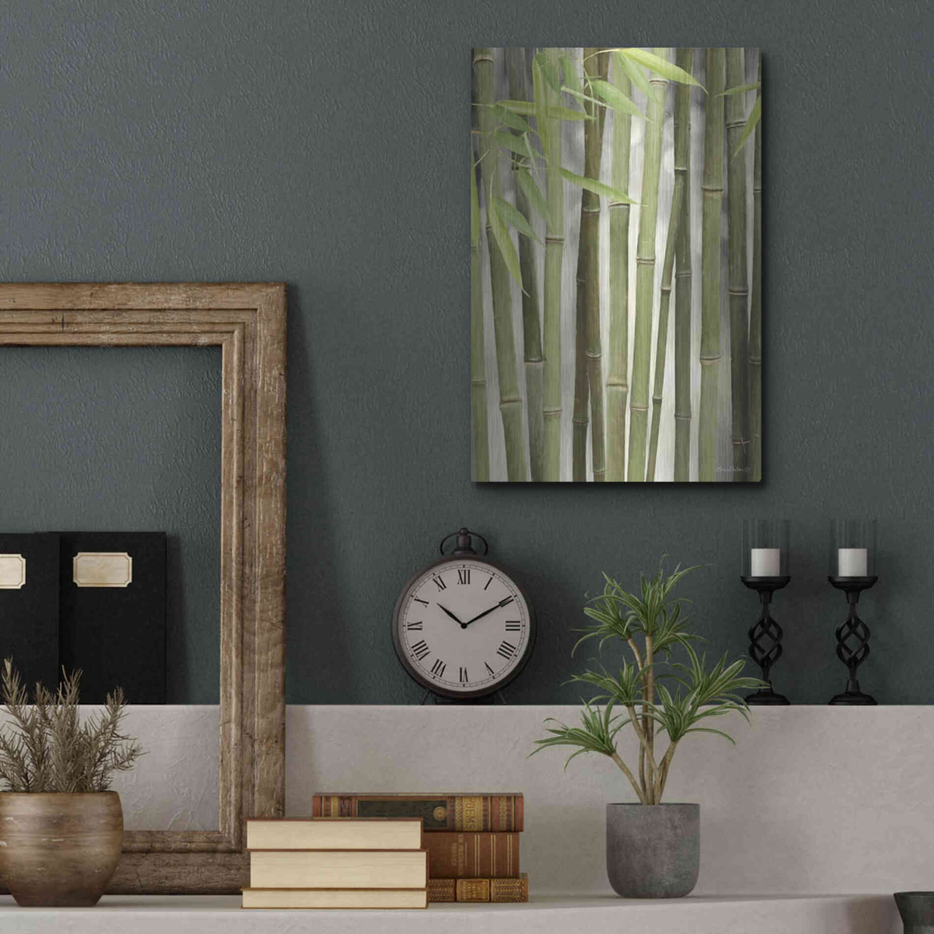 Luxe Metal Art 'Backlit Bamboo II' by Lori Deiter, Metal Wall Art,12x16