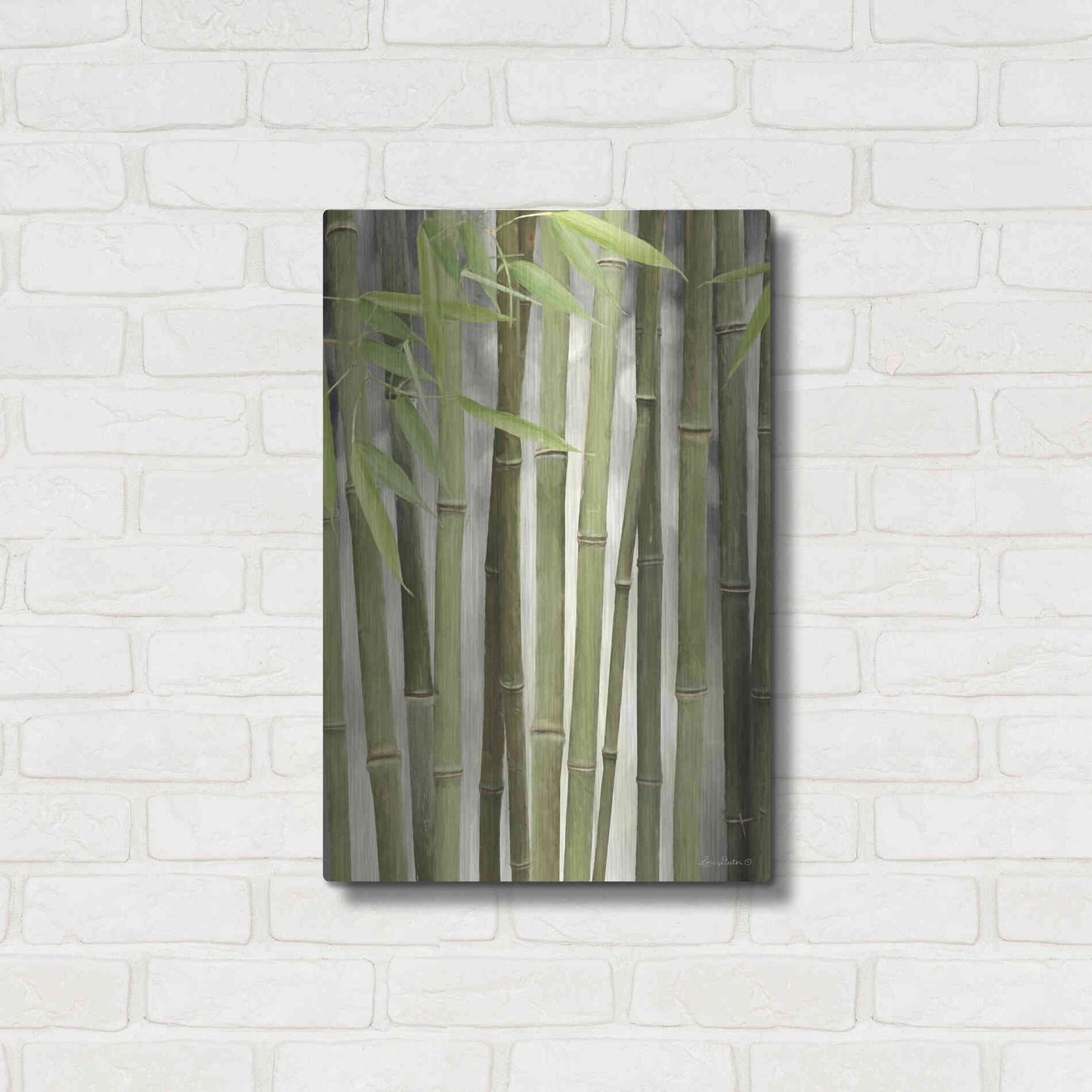 Luxe Metal Art 'Backlit Bamboo II' by Lori Deiter, Metal Wall Art,16x24