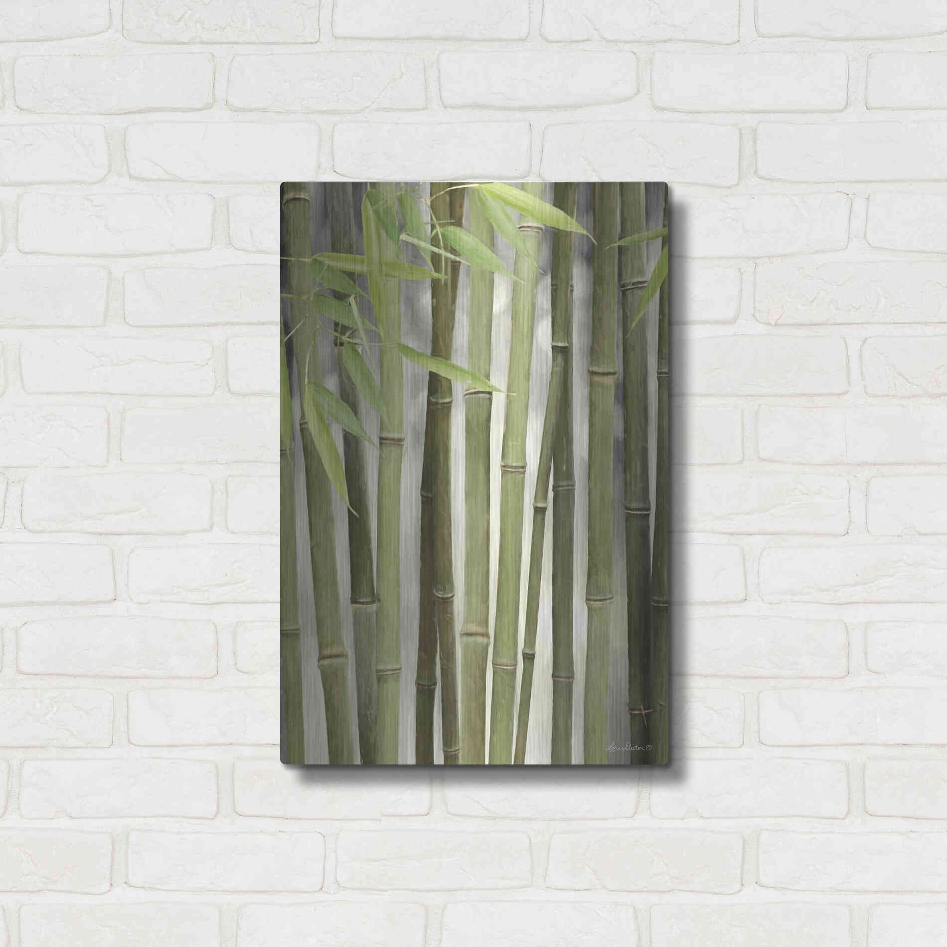 Luxe Metal Art 'Backlit Bamboo II' by Lori Deiter, Metal Wall Art,16x24