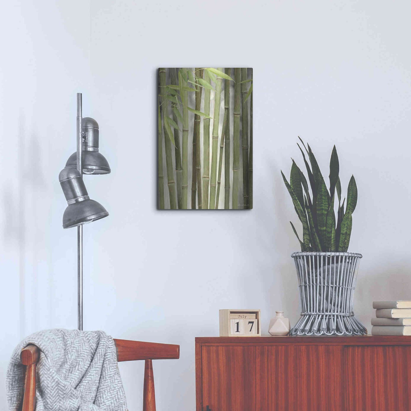 Luxe Metal Art 'Backlit Bamboo II' by Lori Deiter, Metal Wall Art,16x24