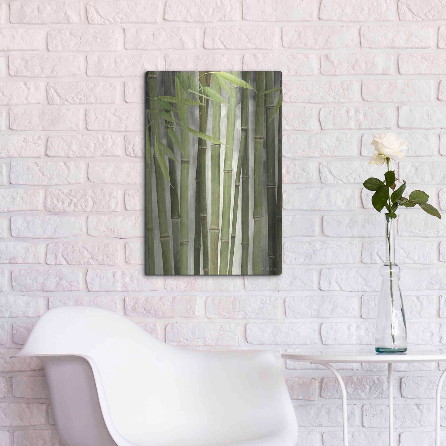 Luxe Metal Art 'Backlit Bamboo II' by Lori Deiter, Metal Wall Art,16x24