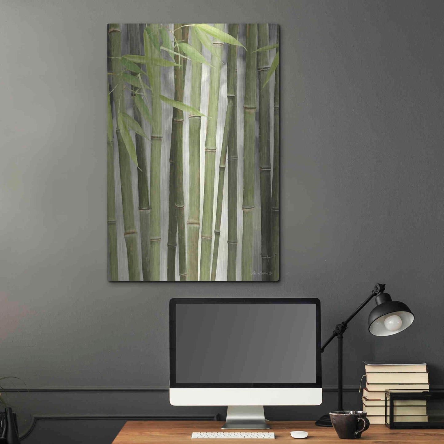 Luxe Metal Art 'Backlit Bamboo II' by Lori Deiter, Metal Wall Art,24x36