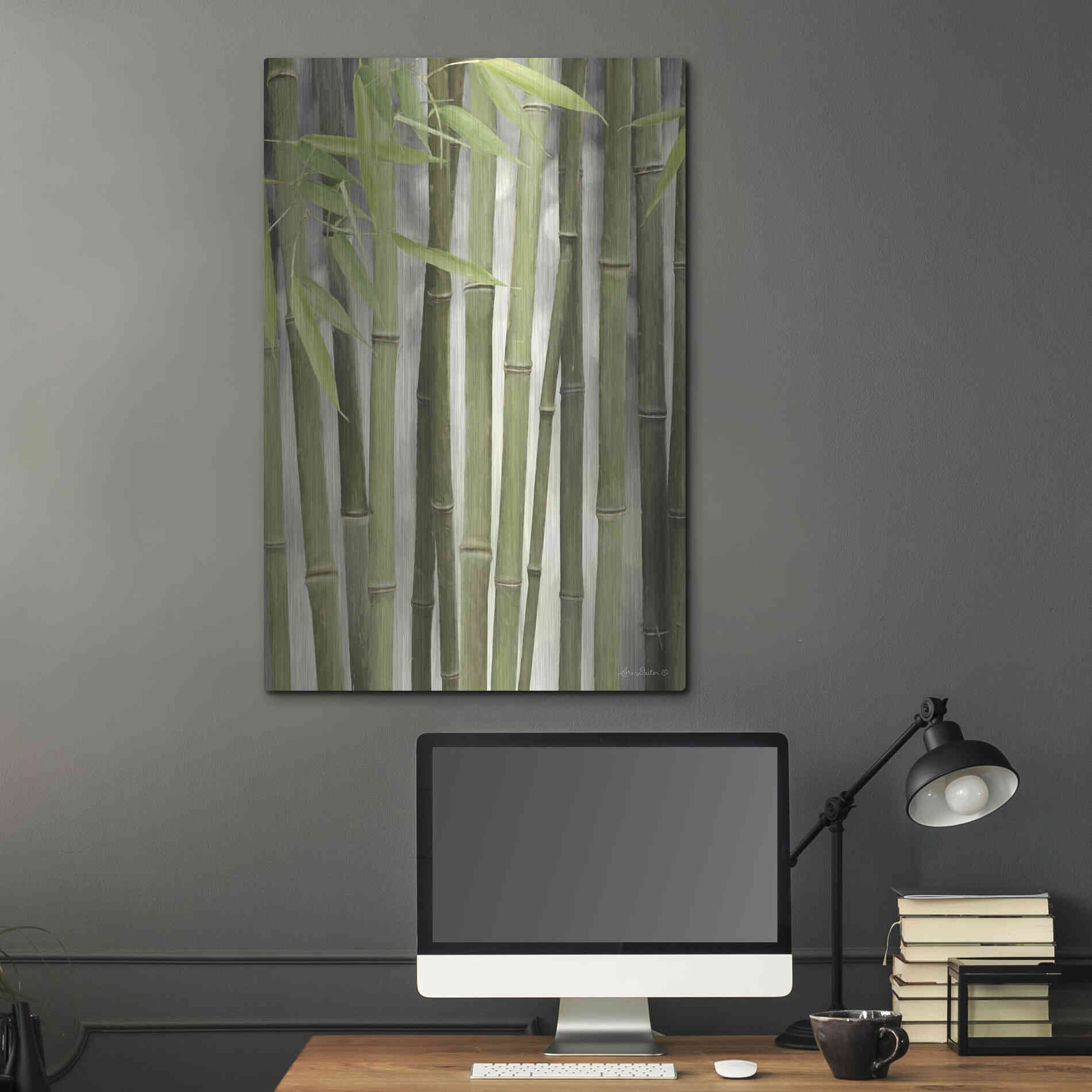 Luxe Metal Art 'Backlit Bamboo II' by Lori Deiter, Metal Wall Art,24x36