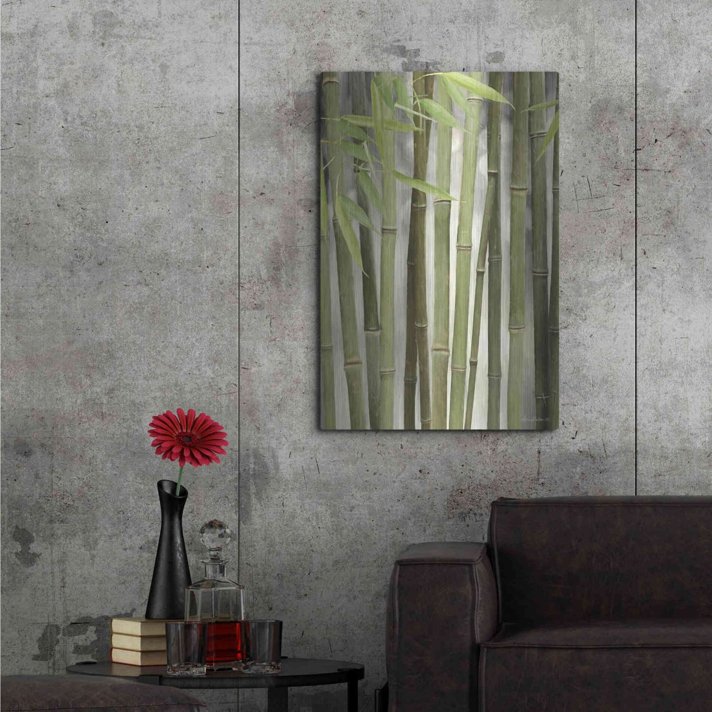 Luxe Metal Art 'Backlit Bamboo II' by Lori Deiter, Metal Wall Art,24x36