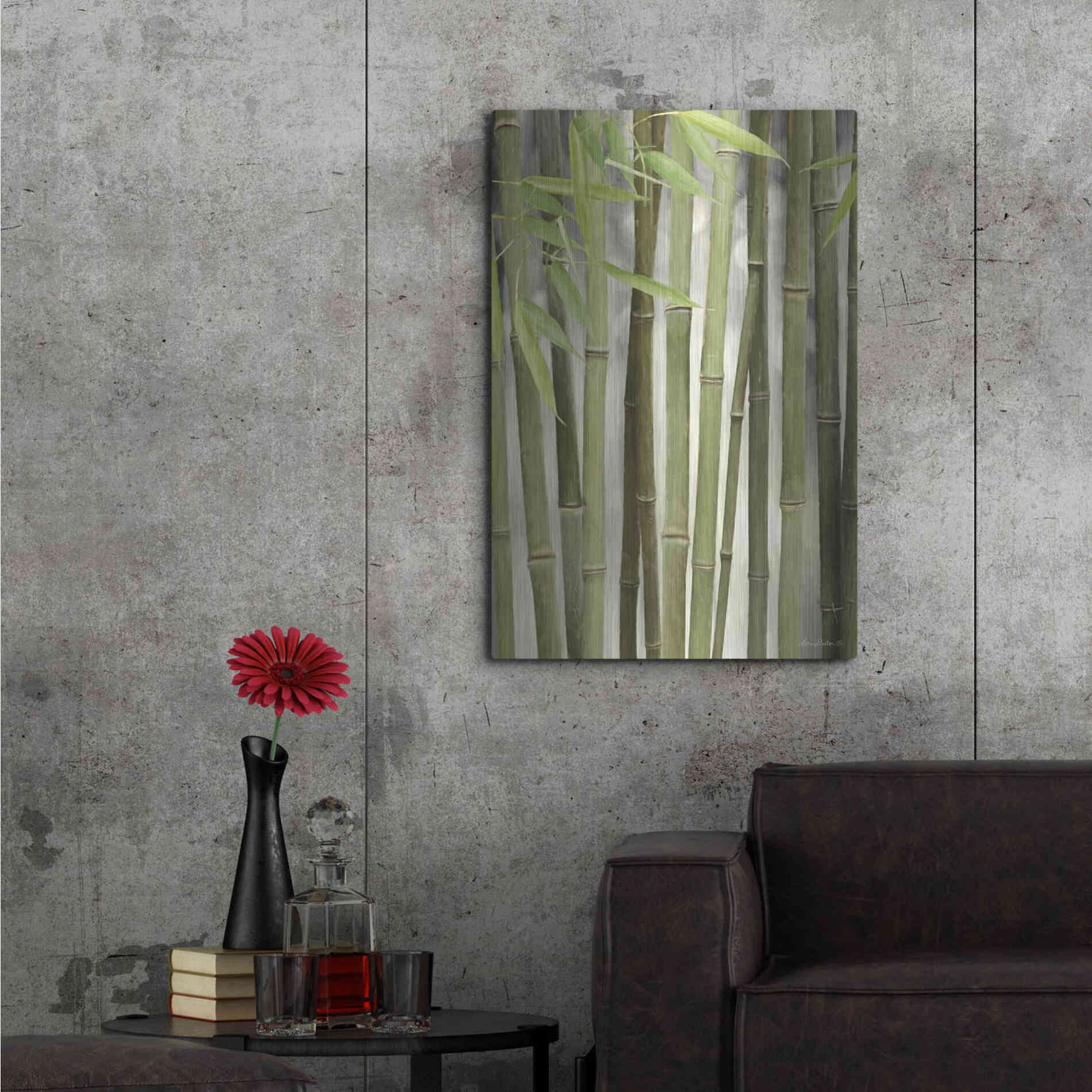 Luxe Metal Art 'Backlit Bamboo II' by Lori Deiter, Metal Wall Art,24x36