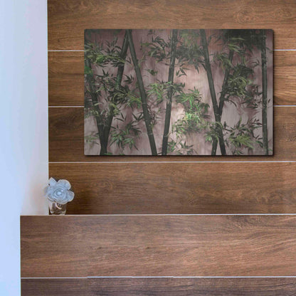 Luxe Metal Art 'Bamboo on Blush' by Lori Deiter, Metal Wall Art,16x12