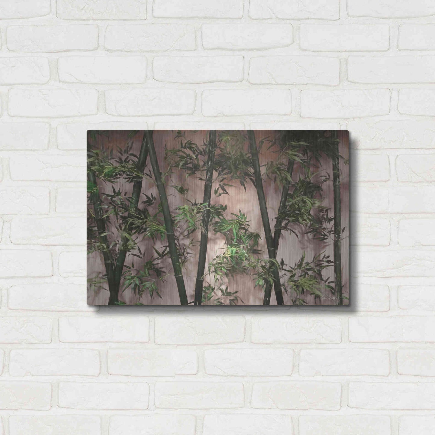 Luxe Metal Art 'Bamboo on Blush' by Lori Deiter, Metal Wall Art,24x16